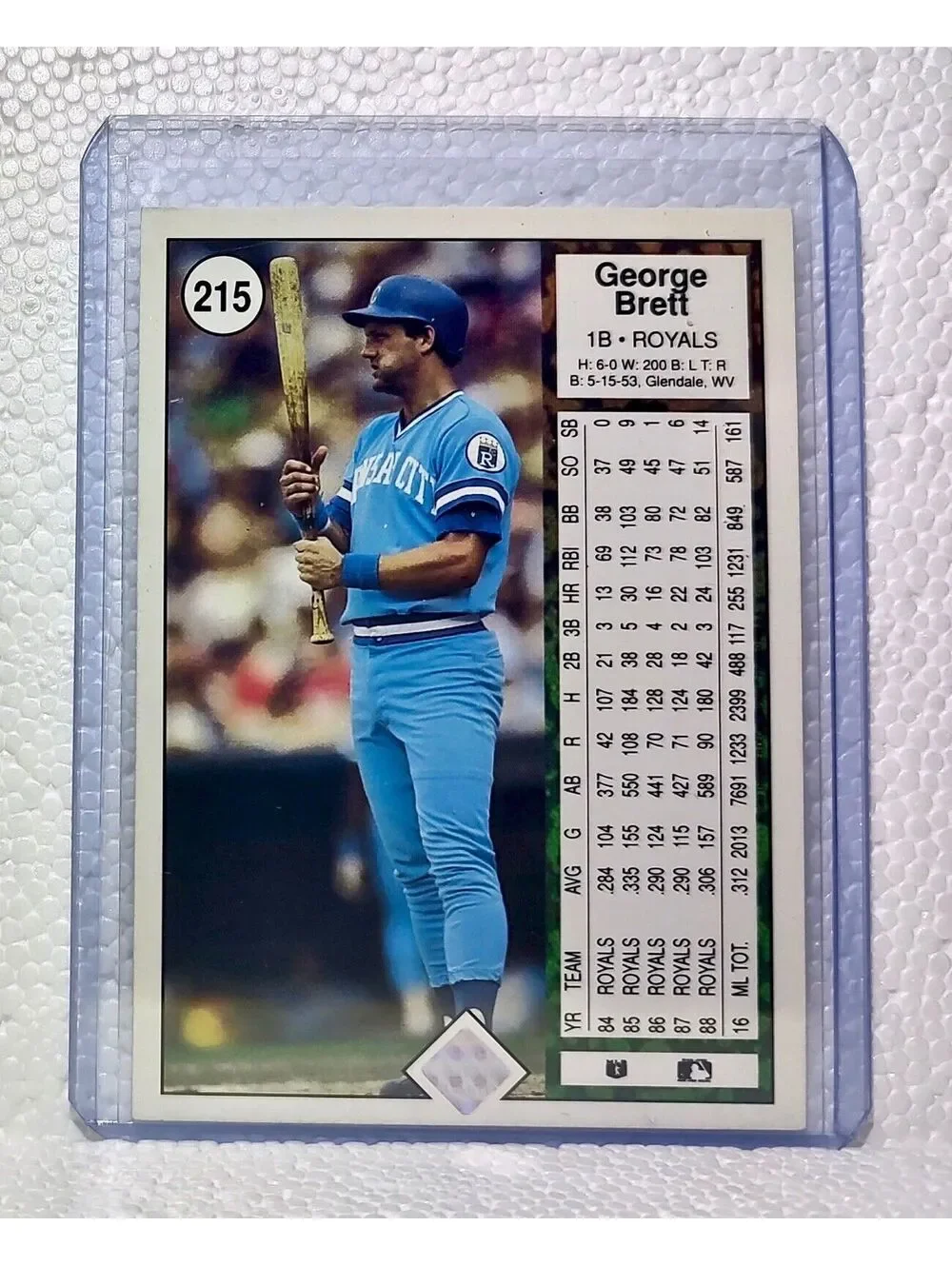 George Brett 1989 Upper Deck MLB #215 Baseball Card Kansas City Royals